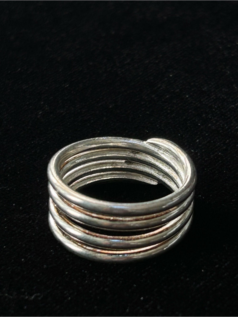 925 Sterling Silver Multi-Band Coil Ring - Size 8.5